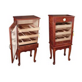 The Belmont 600 Count Bronze Mahogany Finish Humidor w/ Glass Door on Legs